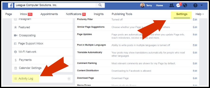 Find Facebook Posts Marked as Spam - Activity Log