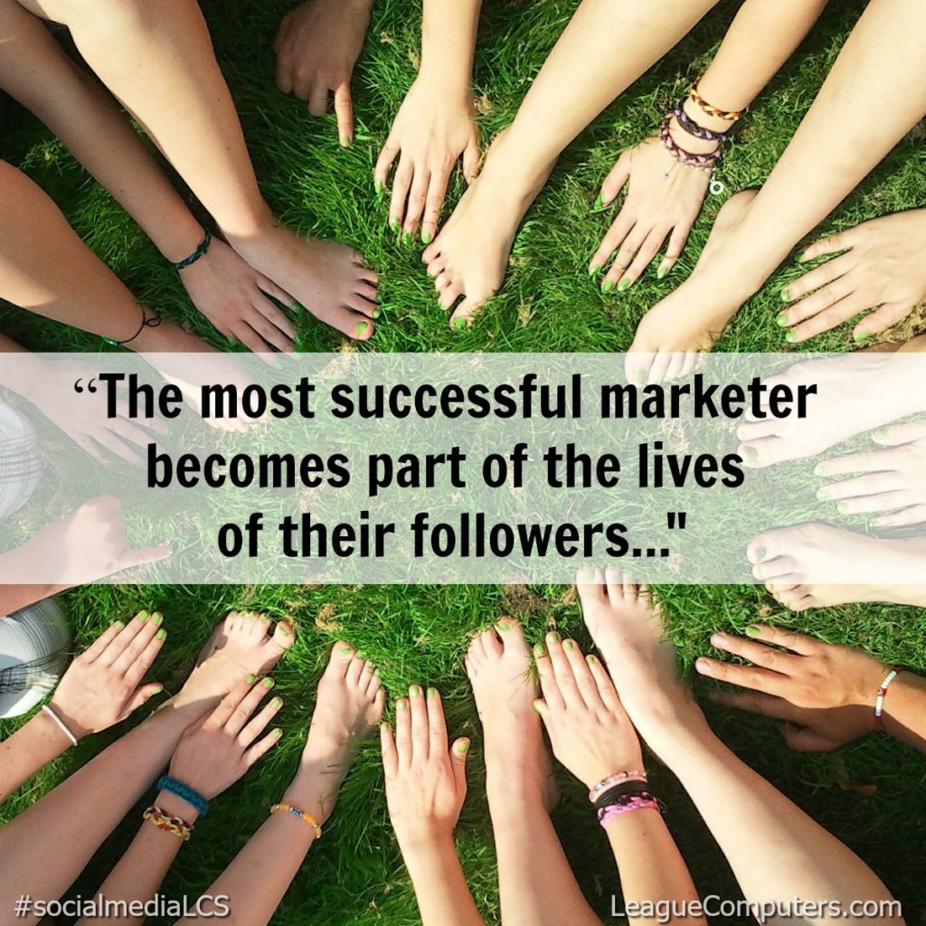 Marketing Tip - become a part of your followers' lives...