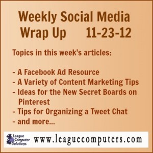Weekly Social Media Wrap Up - 11-23-12