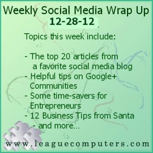 Weekly Social Media Wrap Up 12-28-12