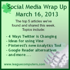 Weekly Social Media Wrap Up 3-16-13
