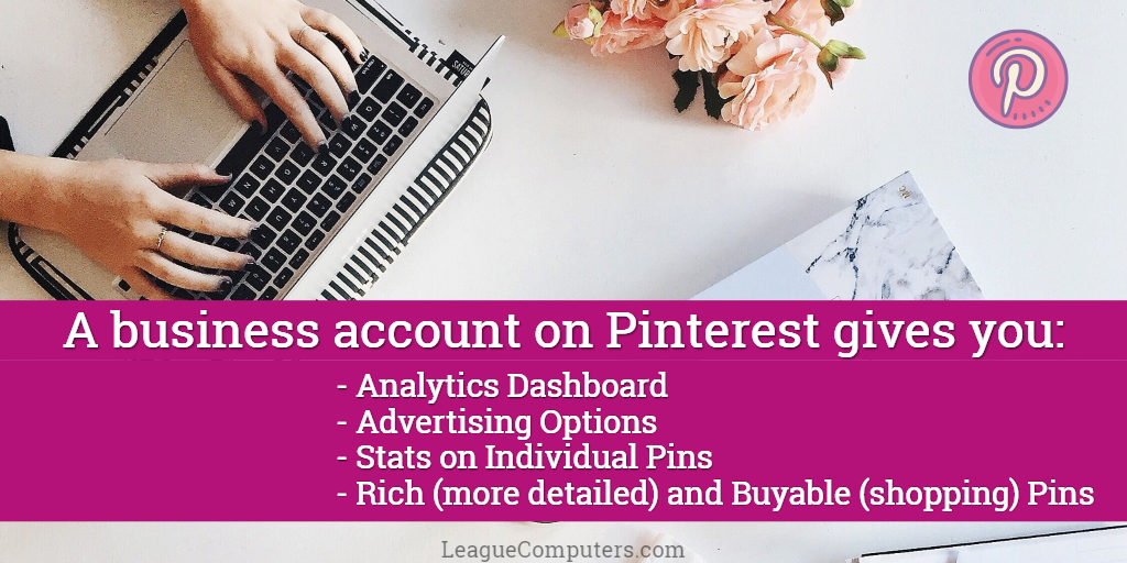 A business account on Pinterest