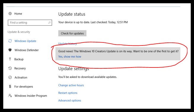Windows 10 Creators Update July 2017